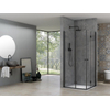 Van Rijn ST 02 Cabine pivotante pliante - verre clair - 90x90cm - ferrures noires - laiton brossé SW1152794