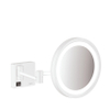Hansgrohe AddStoris miroir grossissant – rond Ø 16 cm – Éclairage LED – grossissement 3x – Blanc mat SW651159