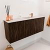 Mondiaz JOYA-DLUX 100cm toiletmeubel - kleur Walnut - Wastafel FAYE positie Midden 1 kraangat kleur Meli. SW1424408