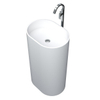 Arcqua Crosstone Lavabo sur pied 53x38x90cm solid surface ovale mat blanc SW538269