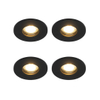 QAZQA Shed Spot encastrable - set de 4 - 8,5x8,5cm - IP54 - rond - noir mat SW1210149