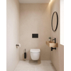 Pack WC QeramiQ Dely Swirl Compact - réservoir encastrable Geberit UP320 - avec bâti-support Burda - abattant slim - plaque de commande en plastique anthracite mat - boutons ronds - blanc brillant SW1592302