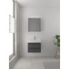 Bruynzeel Bando badmeubelset 60x45cm 1 kraangat 1 wasbak 2 lades met spiegelkast met softclose Composiet grafiet SW383299 Bruynzeel Bando badmeubelset 60x45cm 1 kraangat 1 wasbak 2 lades met spiegelkast met softclose Composiet grafiet SW383299