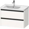 Duravit Ketho.2 Wastafelonderbouwkast - met 2 laden - voor waskom links - 78.4x45.5x54.9cm - met grepen antraciet - wit supermat SW772768