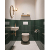 QeramiQ Dely Ensemble de toilette - réservoir encastré Qeramiq Flush - abattant slim - plaque de commande blanche mate en métal - boutons ronds - beige SW1578557
