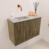 Mondiaz JOYA-DLUX 60cm toiletmeubel - kleur Dusk - Wastafel FAYE positie Links Zonder kraangat kleur Glace. SW1423137
