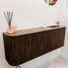 Mondiaz JOYA-DLUX 111.6cm toiletmeubel - ronding links kleur Walnut - Wastafel FAYE positie Rechts 1 kraangat kleur Arena. SW1424363
