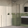 BRAUER Oblivion Douche à l’italienne - 50x200cm - revêtement verre - verre clair - Acier inoxydable brossé PVD SW1417884