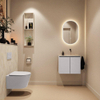 MONDIAZ TURE-DLUX Meuble toilette - 60cm - Cale - EDEN - vasque Ostra - position droite - sans trou de robinet SW1104730