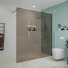 Fortifura Galeria inloopdouche - 180x200cm - rookglas - wandarm - PVD - geborsteld gunmetal (antraciet) SW876931