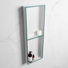 Mondiaz Easy nis 29.5x149.5x8cm voor Inbouw/opbouw 2 open vakken Solid surface Talc/Smag SW643845