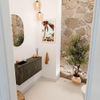 Mondiaz JOYA-DLUX 90cm meuble de toilette - couleur Shadow - Vasque FAYE position Gauche 1 trou de robinet couleur Lava. SW1422857