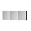 INK SPK1 Spiegelkast - 180x14x60cm - 3 deuren - dubbelzijdige Spiegel - schakelaar en stopcontact - MDF lak zwart mat SW493953