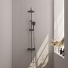 Brauer Gunmetal Carving thermostatische opbouw regendoucheset met 20cm ronde hoofddouche 3 standen ronde handdouche 150cm gladde doucheslang met glijstang en handdouchehouder Gunmetal geborsteld PVD SW715950 Brauer Gunmetal Carving thermostatische opbouw regendoucheset met 20cm ronde hoofddouche 3 standen ronde handdouche 150cm gladde doucheslang met glijstang en handdouchehouder Gunmetal geborsteld PVD SW715950