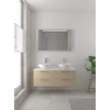 Bruynzeel Combo badmeubelset 120x45cm 2 wasbakken 4 lades met spiegel met softclose ceramic natuur eiken SW383616 Bruynzeel Combo badmeubelset 120x45cm 2 wasbakken 4 lades met spiegel met softclose ceramic natuur eiken SW383616