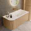MONDIAZ KURVE-DLUX meuble de salle de bains 105cm avec module 25 L couleur chêne avec 1 tiroir et 1 porte. Vasque BIG SMALL droite sans trou de robinetterie couleur Frappe. SW1137340