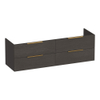 BRAUER Elevate meuble sous-lavabo 160 sans poignées rapportées 4 tiroirs à fermeture douce et 2 découpes pour siphon - Timber Anthracite SW1200143