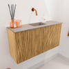 Mondiaz JOYA-DLUX 80cm toiletmeubel - kleur Oak - Wastafel FAYE positie Midden Zonder kraangat kleur Saba. SW1424162