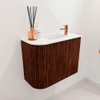 Mondiaz JOYA 51.6cm toiletmeubel - ronding links kleur Ruby - Wastafel FAYE positie Rechts 1 kraangat kleur Talc. SW1421812