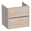 BRAUER Adore Meuble sous-lavabo - 60x46x55cm - 2 tiroirs softclose sans poignées - 1 découpe pour siphon - chêne massif - lattes de chêne blanc SW223345