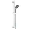 GROHE Vitalo Start 100 ensemble barre de douche - 60cm - douchette ronde - 3 types de jets - flexible de douche lisse - chrome/noir 4357755