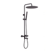 Fortifura Calvi Regendoucheset - thermostatisch - 30cm hoofddouche - gladde slang - staaf handdouche - draaibare baduitloop - mat zwart SW1592490