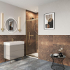 Crosswater Asura Inklapbare douchedeur - 80cm - zonder handvat - geborsteld messing (goud) SW1176548