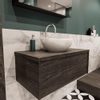 Mondiaz LUSH Meuble salle de bains avec 1 tiroir lavabo BARCO 80x30x45cm Centre 1 trou de robinet Dark brown/Brun foncé SW409619