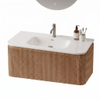 Royal Plaza Terra Edge Badkamermeubelset - 100x45.5x46cm - keramische wastafel wit glans - 1 wasbak - 1 kraangat - 2 lades - sandwood (licht eiken) SW1471936