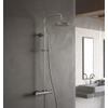 Hotbath Archie Colonne de douche murale avec robinet thermostatique, douche de tête et douchette inox SW230345