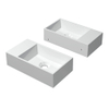 INK Contra Lavabo - 40x22x10cm - vasque droite - 0 trous de robinetterie - polystone blanc brillant SW352201