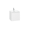 Crosswater Vergo ensemble de meubles de salle de bain - 49.8x47.6x45.5cm - 1 lavabo verre - blanc - 1 trou pour robinet - 1 tiroir - blanc mat SW911021