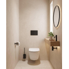 Pack WC QeramiQ Dely Swirl Compact - réservoir encastrable Geberit UP320 - avec bâti-support Burda - abattant slim - plaque de commande en plastique anthracite mat - boutons rectangulaires - blanc brillant SW1592303