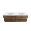 Mondiaz VICA Badkamermeubelset - 140x50x45cm - 4 lades - Cloud wastafel Talc - dubbel - zonder kraangaten - Mocha SW1208823