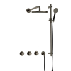 Hotbath Cobber IBS70 Regendoucheset - inbouw - 38.5cm wandarm - 20cm ronde hoofddouche - 3 standen handdouche - glijstang - mat/glans verouderd ijzer (zwart) SW677622