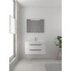 Bruynzeel Bando badmeubelset 90x45cm 1 kraangat 1 wasbak 2 lades met spiegel met softclose Composiet mat wit SW383337 Bruynzeel Bando badmeubelset 90x45cm 1 kraangat 1 wasbak 2 lades met spiegel met softclose Composiet mat wit SW383337