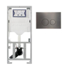 Geberit Bâti-support encastrable - UP320 - plaque de commande QeramiQ metal - DualFlush - boutons ronds - Gunmetal SW976077