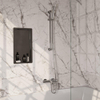BRAUER Stripe Mitigeur thermostatique pour douche de bain - SET 01 - apparent - barre coulissante - douchette à main - flexible de douche - chrome SW1434717