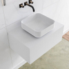MONDIAZ LAGOM 70cm badmeubel solid surface talc 1 lades Wastafel BINX opzetkom midden zonder kraangat SW409063 MONDIAZ LAGOM 70cm badmeubel solid surface talc 1 lades Wastafel BINX opzetkom midden zonder kraangat SW409063
