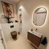 MONDIAZ TURE-DLUX Meuble toilette - 60cm - Rust - EDEN - vasque Ostra - position droite - sans trou de robinet SW1105050