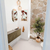 Mondiaz JOYA-DLUX 101.6cm toiletmeubel - ronding links kleur Dusk - Wastafel FAYE positie Rechts 1 kraangat kleur Oza. SW1426013