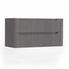 H&R Badmeubelen Juice Meuble sous vasque - 100x45x50cm - angle droit arrondi - 2 tiroirs - poignée intégrée - Wengé SW1489265