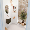 Mondiaz JOYA 40cm toiletmeubel - kleur Shadow - Wastafel FAYE positie Rechts Zonder kraangat kleur Talc. SW1421380