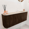 Mondiaz JOYA-DLUX 101.6cm toiletmeubel - ronding links kleur Walnut - Wastafel FAYE positie Rechts 1 kraangat kleur Frappe. SW1422315