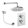 Crosswater MPRO ensemble de douche pluie encastré – douche de tête Ø 30 cm – sans douchette – 2 leviers – vidage de baignoire – chrome SW1472561