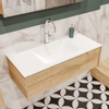 MONDIAZ LUSH 100cm badmeubel washed oak 1 lade wastafel cloud midden 1 kraangat SW409365 MONDIAZ LUSH 100cm badmeubel washed oak 1 lade wastafel cloud midden 1 kraangat SW409365