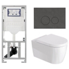 Duravit Me by starck Toiletset - inbouwreservoir met UP320 spoelmachine - softclose zitting - natuursteen marmer donker bedieningsplaat - ronde knoppen - marmer donker SW1574329