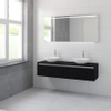 Bruynzeel Giro badmeubelset 49x150x46cm 2 wasbakken 2 lades met spiegel met softclose composite zwart eiken SW384211 Bruynzeel Giro badmeubelset 49x150x46cm 2 wasbakken 2 lades met spiegel met softclose composite zwart eiken SW384211