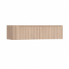 H&R Badmeubelen Juice Wastafelonderkast - 160x45x40cm - linkerhoek afgerond - 2 lades - geïntegreerde greep - Rockford oak SW1110492