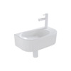 QeramiQ Blend fonteinset – halfrond – 40x21.5x12 cm – keramiek wit glans – mat witte kraan SW1233007